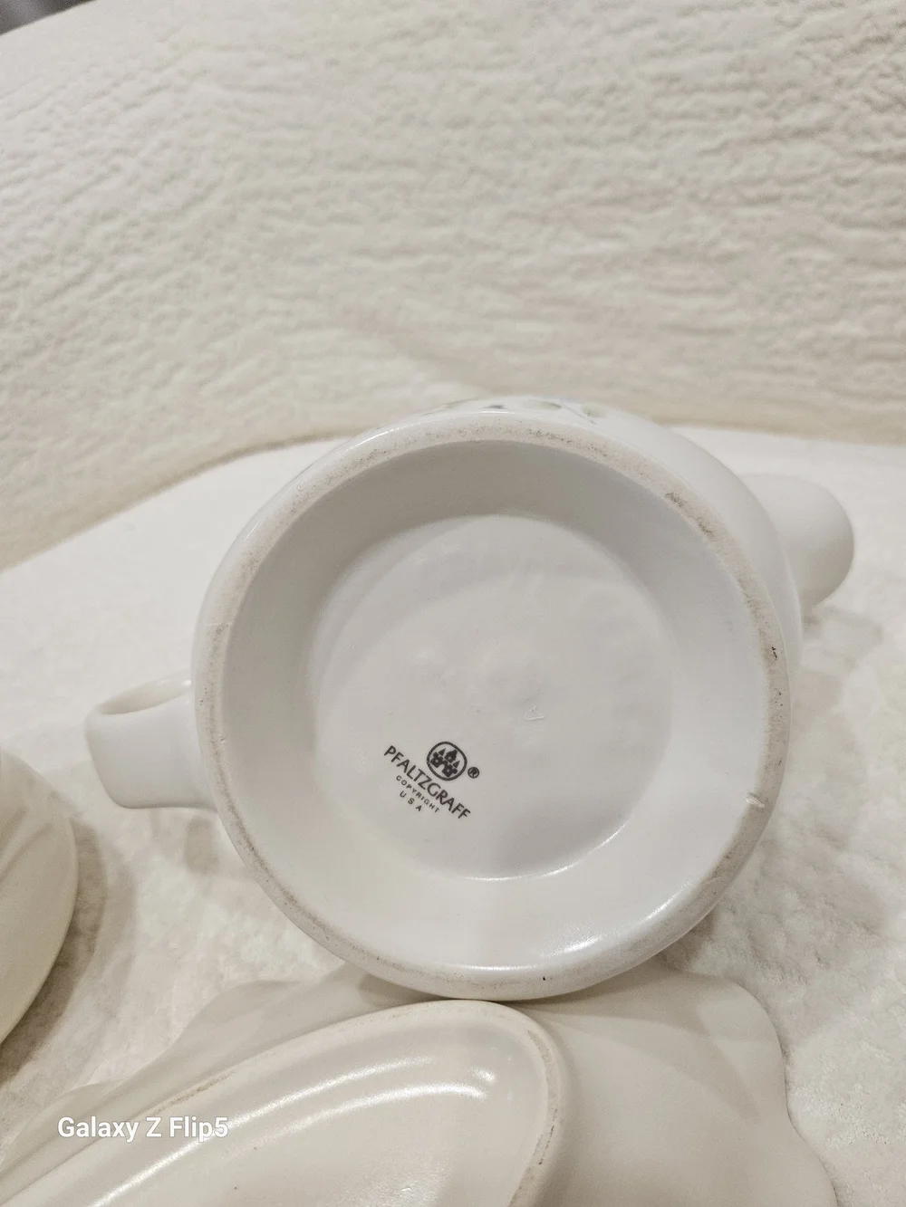 White Floral Ceramic Gravy Boat, Sugar Bowl & Serving Dish Set